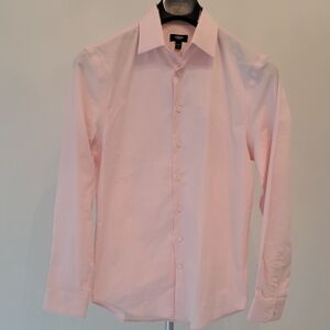 Express Pink Dress Shirt with Long Sleeves and Pointed Collar